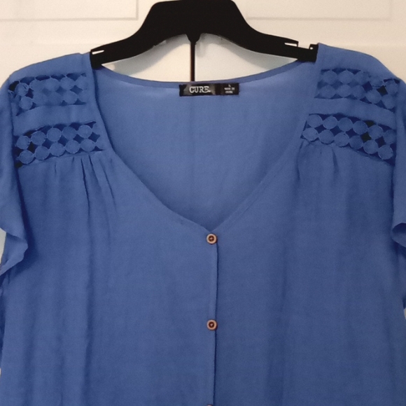 CURE Tops - CURE Lace Detailed Tie Front Top 🆕